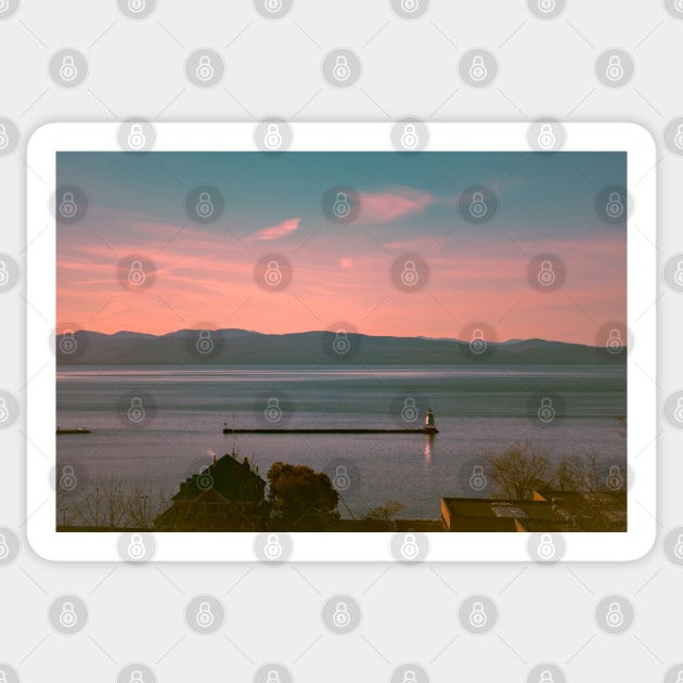 Burlington Breakwater Light Vermont Sticker by Enzwell